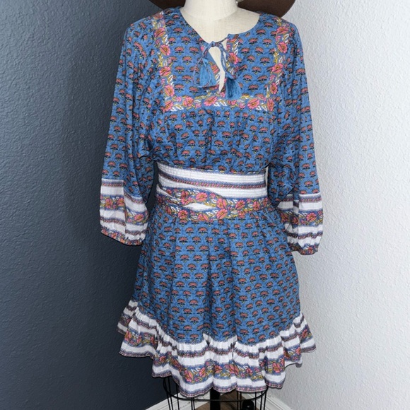 Cleobella Blue Multi MAGGIE mini dress - Picture 2 of 4